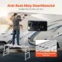 VEVOR Work Platform, 4 Gear Adjustable Height, Folding Alloy Steel Step Ladder, Portable Scaffolding Platform, 800 lb Load Capacity, Non-Slip Rubber Feet, Drywall Painting Stool, Cleaning & Washing