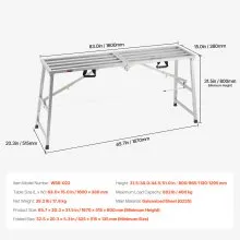 Work Platform Adjustable Height Portable Scaffolding Platform 800 lb Load