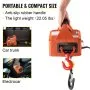 VEVOR 3-in-1 Electric Hoist Winch, 1100lbs Portable Electric Winch, 110V Power Winch Crane, 25ft Lifting Height, with Wire, Wireless, Manual Remote Control, Overload Protection for Lifting Towing
