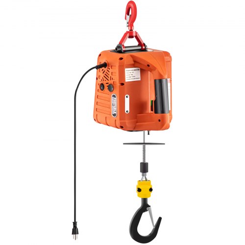 VEVOR Electric Hoist Winch, 1100lbs Portable Electric Winch, 1500W 110V Power Winch Crane, 25ft Lifting Height, w/Wireless Remote Control and Overload Protection for Garages Warehouse Lifting Towing