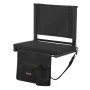 VEVOR Stadium Seat, Folding Bleacher Seat with Back Support and Thick Cushion, Padded Stadium Seats for Bleacher Includes Shoulder Strap, Hooks, Cup Holder, and Side Pocket, Black Bleachers Chair