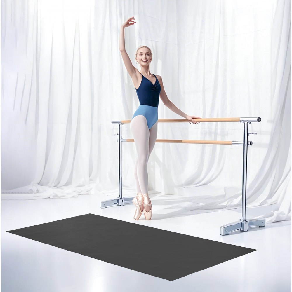 VEVOR Dance Floor, 6.6' x 3' Portable Yoga Mat with Organizer Bag, 1.5 mm Thick Workout Mats, Non-slip Floor Mats for Practicing at Home, Studios, Stage