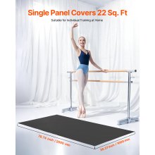 Gym Flooring Set 6.6' x 3' PVC Yoga Fitness Equipment Mat for Pilates