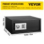 VEVOR Security Safe Box 0.8 Cubic Feet, Safe Deposit Box with Digital Lock, Digital Safe Box, with Two Keys,Carbon Steel Construction Great for Home, Hotel and Office