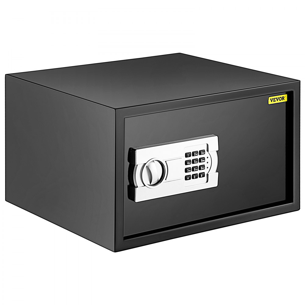 VEVOR Caja de seguridad de 1.1 pies cúbicos, caja de seguridad negra, cajas fuertes de gabinete de 17 x 14.5 x 9 pulgadas, caja fuerte digital con teclado ideal para el hogar, hotel y oficina