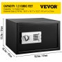 VEVOR Security Safe Box 1.2 Cubic Feet Deposit Box with Digital Lock, Digital Safe with Two Keys,Carbon Steel Construction Great for Home, Hotel and Office