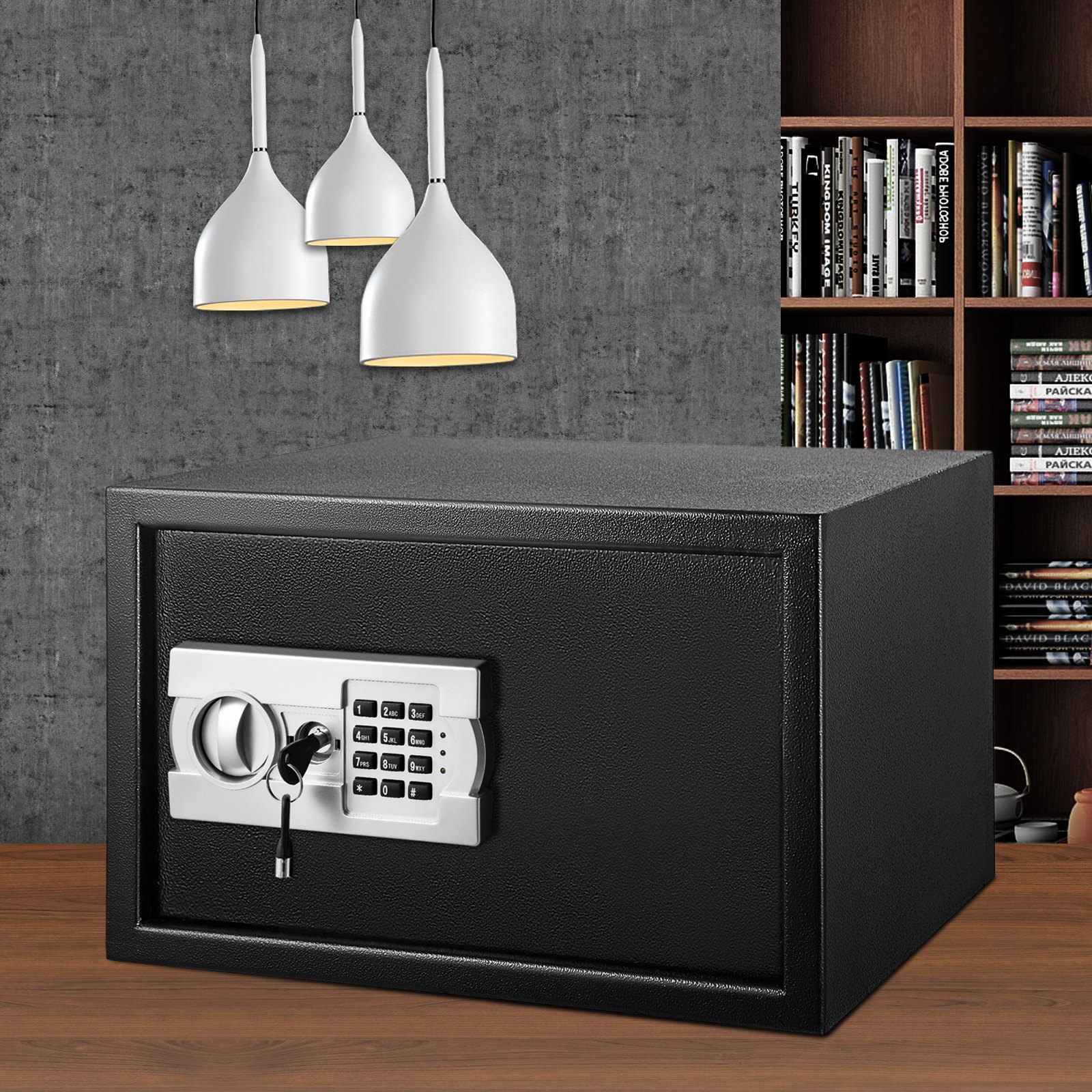 VEVOR Caja fuerte de seguridad de 1.2 pies cúbicos con cerradura digital, caja fuerte digital con dos llaves, construcción de acero al carbono ideal para el hogar, hotel y oficina