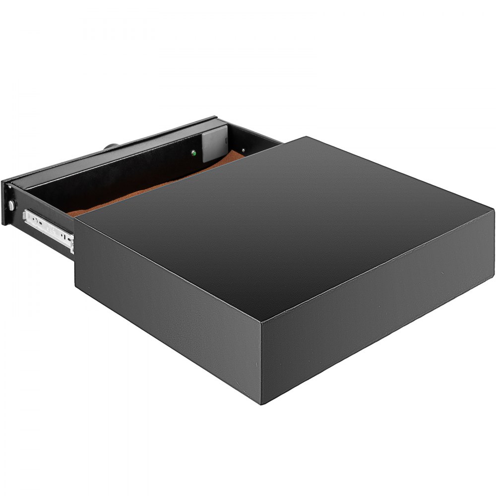 VEVOR Under Bed Gun Safe Fingerprint Lock Under Bed Safe with Two Emergency Keys Under Bed Gun Storage Horizontal Gun Safe Gun Drawer Carbon Steel Truck Bed Gun Storage for Home Hotel Office & Vehicle