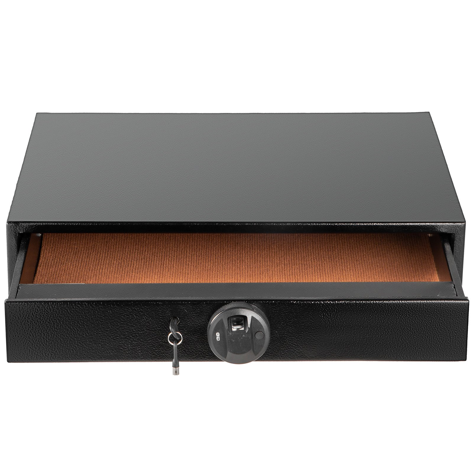VEVOR Under Bed Gun Safe Fingerprint Lock Under Bed Safe with Two Emergency Keys Under Bed Gun Storage Horizontal Gun Safe Gun Drawer Carbon Steel Truck Bed Gun Storage for Home Hotel Office & Vehicle