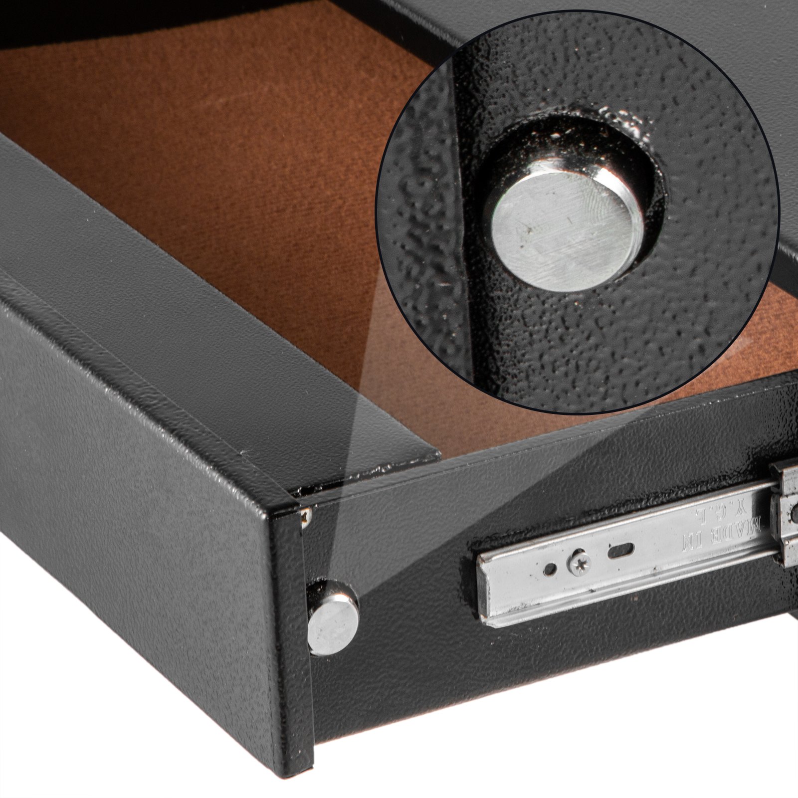 VEVOR Under Bed Gun Safe Fingerprint Lock Under Bed Safe with Two Emergency Keys Under Bed Gun Storage Horizontal Gun Safe Gun Drawer Carbon Steel Truck Bed Gun Storage for Home Hotel Office & Vehicle