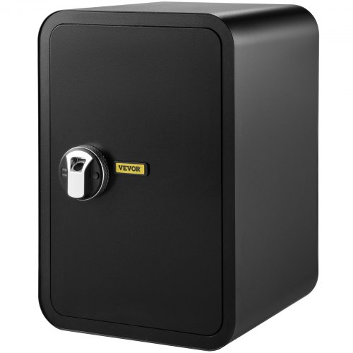 VEVOR Safe Box, 1.8 Cubic Feet Money Safe with Fingerprint Lock and Key Lock, Alloy Steel Home Safes with A Removable Shelf, Wall-Mounted Security Safe for Cash, Jewelry, Passports, Documents, Black