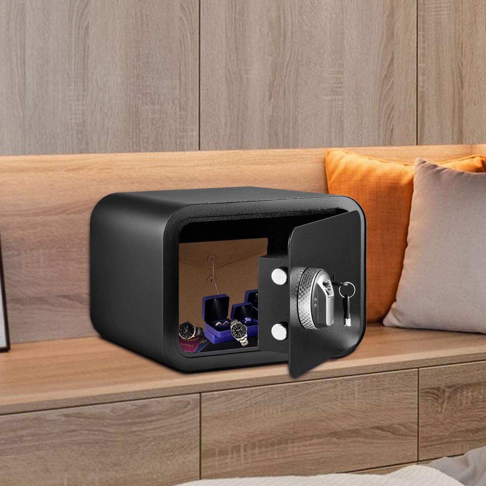 VEVOR Safe Box Lock Security 1 Cubic Feet Cash Box Key Lock Home Office Jewelry