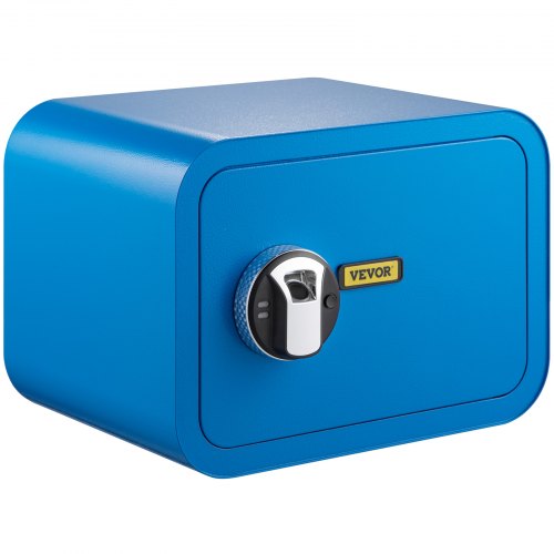 VEVOR Safe Box, 1 Cubic Foot Money Safe with Fingerprint Lock and Key Lock, Alloy Steel Home Safes with 2 Keys, Wall-Mounted Security Safe for Cash, Watch, Jewelry, Passports, Documents (Blue)