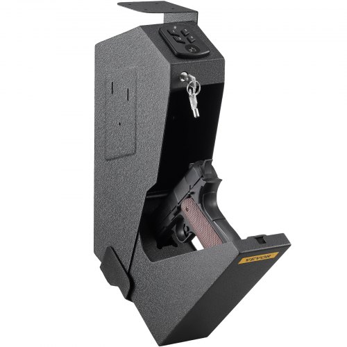 VEVOR Single Handgun Safe Box Handgun Pistol Safe Box Vault Storage Case Handgun Holder with 2 Keys Home Use