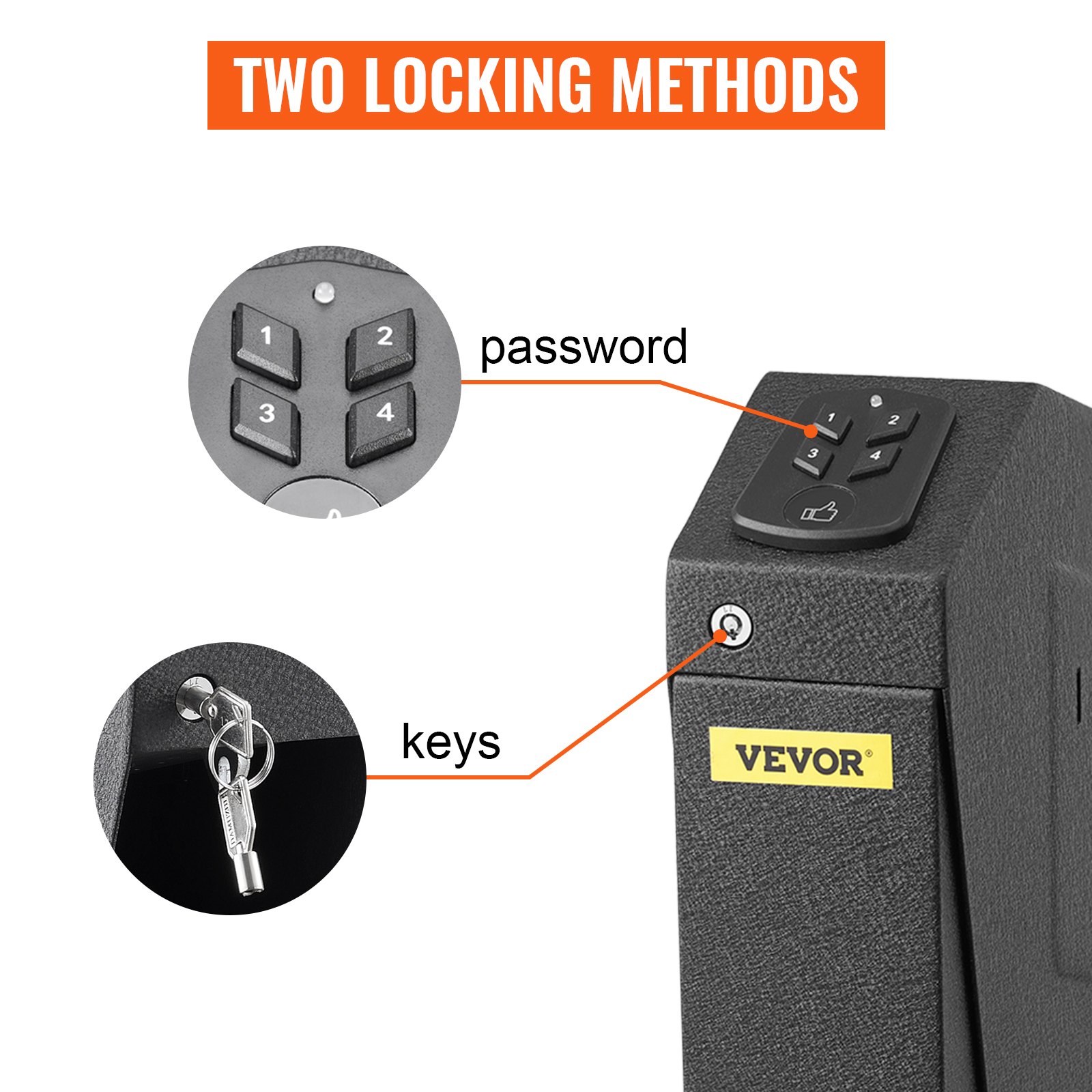 VEVOR Handgun Safe Box Pistol Gun Safes for Home Gun Voult Single Handgun Safe