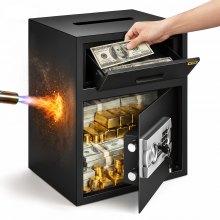 VEVOR Digitalt Förvaringsskåp 48 L Elektroniskt Kodlås, Förvaringsskåp med Två Nödnycklar och Förvaringsfack, Restaurangskåp Tillverkat av Kolstål, Förvaringsfack för Hem, Hotell och Kontor