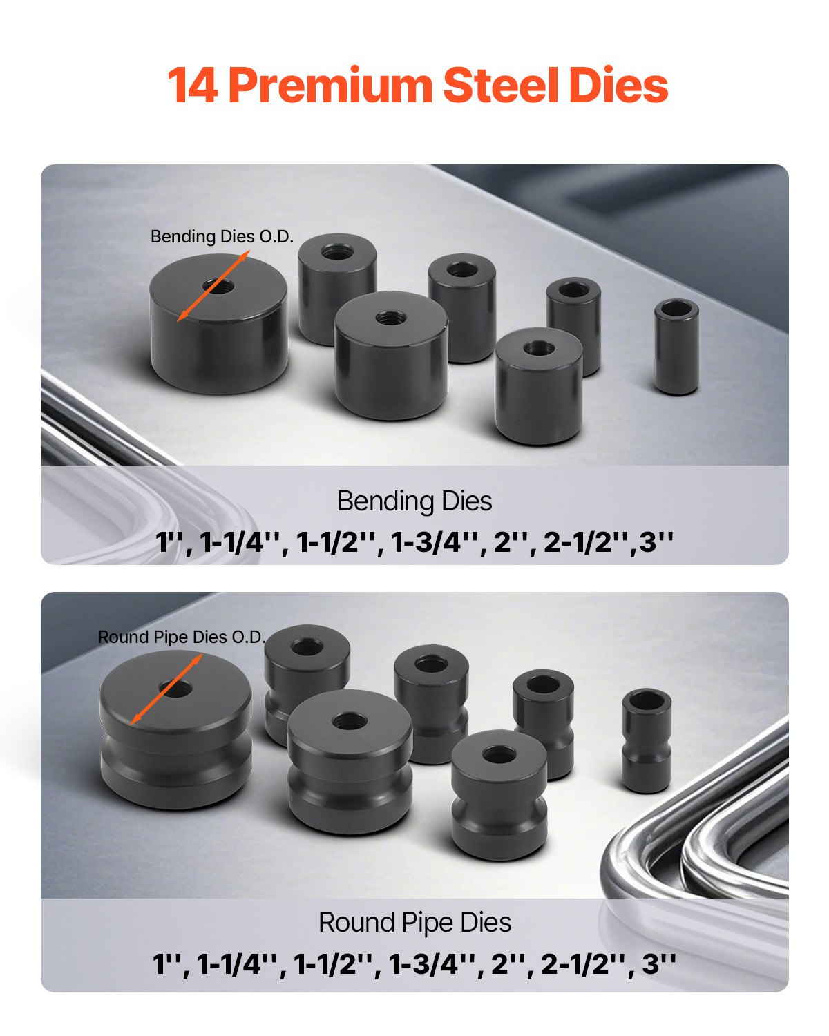 VEVOR Manual Bending Machine with 14 Bending Dies, 200° Heavy-Duty Bending Tool for Copper Aluminum Iron Pipes, Ideal for HVAC Air Conditioning Refrigerator Auto Repair