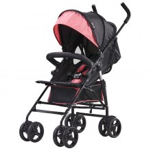 VEVOR Lightweight Stroller Compact Easy Fold Adjustable Backrest Black/Pink