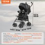 VEVOR Lightweight Stroller, Compact Easy Fold MultiPosition Recline Canopy Backrest, Carbon Steel Frame, Large Storage Basket,Cup Holder, Umbrella Toddler Baby Stroller for Travel and More, Black
