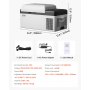 VEVOR Portable Refrigerator 21 Quart(20 Liter),12 Volt Refrigerator App Control(-4℉~68℉), Car Refrigerator Electric Compressor Cooler with 12/24v DC & 110-240v AC for Camping, Travel, Fishing, Outdoor