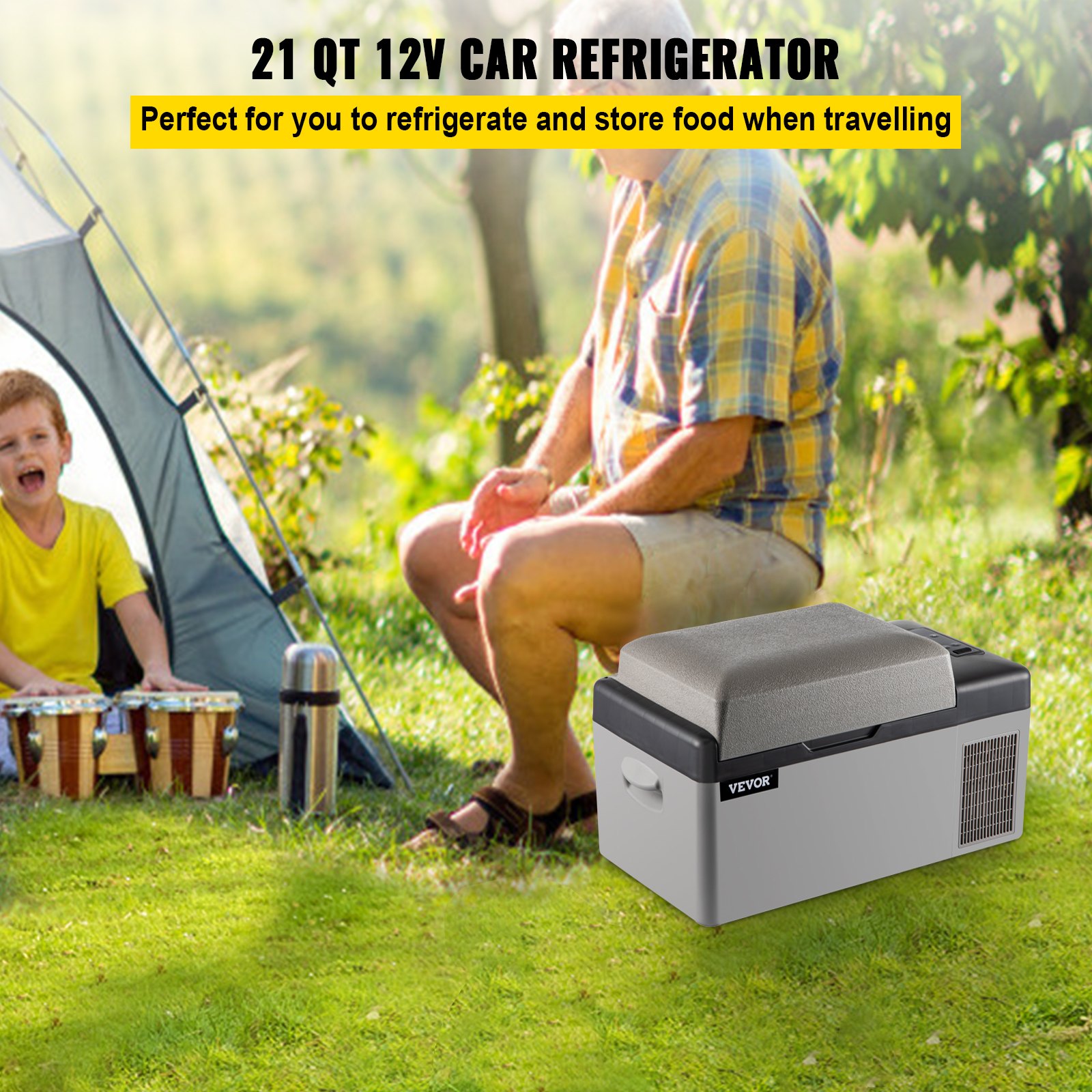 Portable Refrigerator 21 Quart(20 Liter),12 Volt Refrigerator App Control(-4℉~68℉), Car Refrigerator Electric Compressor Cooler with 12/24v DC & 110-240v AC for Camping, Travel, Fishing, Outdoor or Home Use Portable Refrigerator 21 Quart(20 Liter),12 Volt Refrigerator App Control(-4℉~68℉), Car Refrigerator Electric Compressor Cooler with 12/24v DC & 110-240v AC for Camping, Travel, Fishing, Outdoor or Home Use