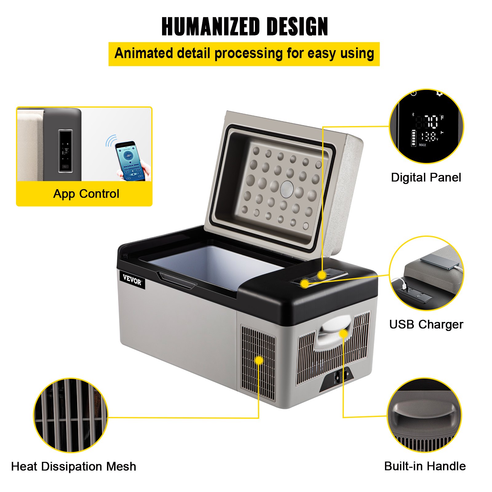 Portable Refrigerator 21 Quart(20 Liter),12 Volt Refrigerator App Control(-4℉~68℉), Car Refrigerator Electric Compressor Cooler with 12/24v DC & 110-240v AC for Camping, Travel, Fishing, Outdoor or Home Use Portable Refrigerator 21 Quart(20 Liter),12 Volt Refrigerator App Control(-4℉~68℉), Car Refrigerator Electric Compressor Cooler with 12/24v DC & 110-240v AC for Camping, Travel, Fishing, Outdoor or Home Use