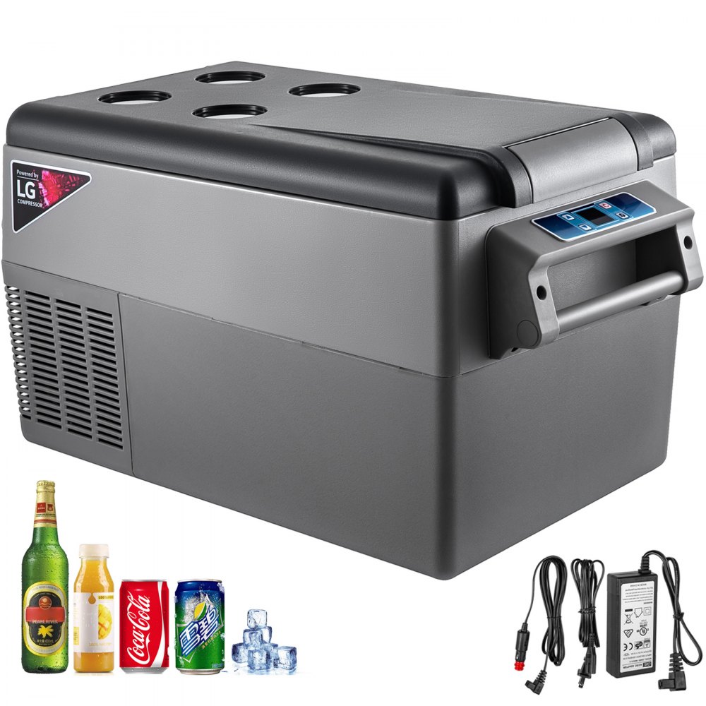 VEVOR Car Refrigerator, DC 12/24V AC100-240V Compressor Electric Cooler, -4°F to 68°F Car Fridge with APP Control, 60W Cars Freezer for RVs, Campsites, Boats, Camping, Fishing, 37 QT Portable Freezer