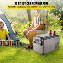 VEVOR Car Refrigerator 35L Compressor Portable Small Refrigerator Car Refrigerator Freezer Vehicle Car Truck RV Boat Mini Electric Cooler for Driving Travel Fishing Outdoor and Home Use