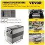 Refrigerador VEVOR de 12 voltios, refrigerador para auto de 58 cuartos, congelador portátil de doble zona, refrigerador con compresor y congelador con 12/24 V CC y 110-240 V CA, para auto, camión, RV, camping y uso doméstico.