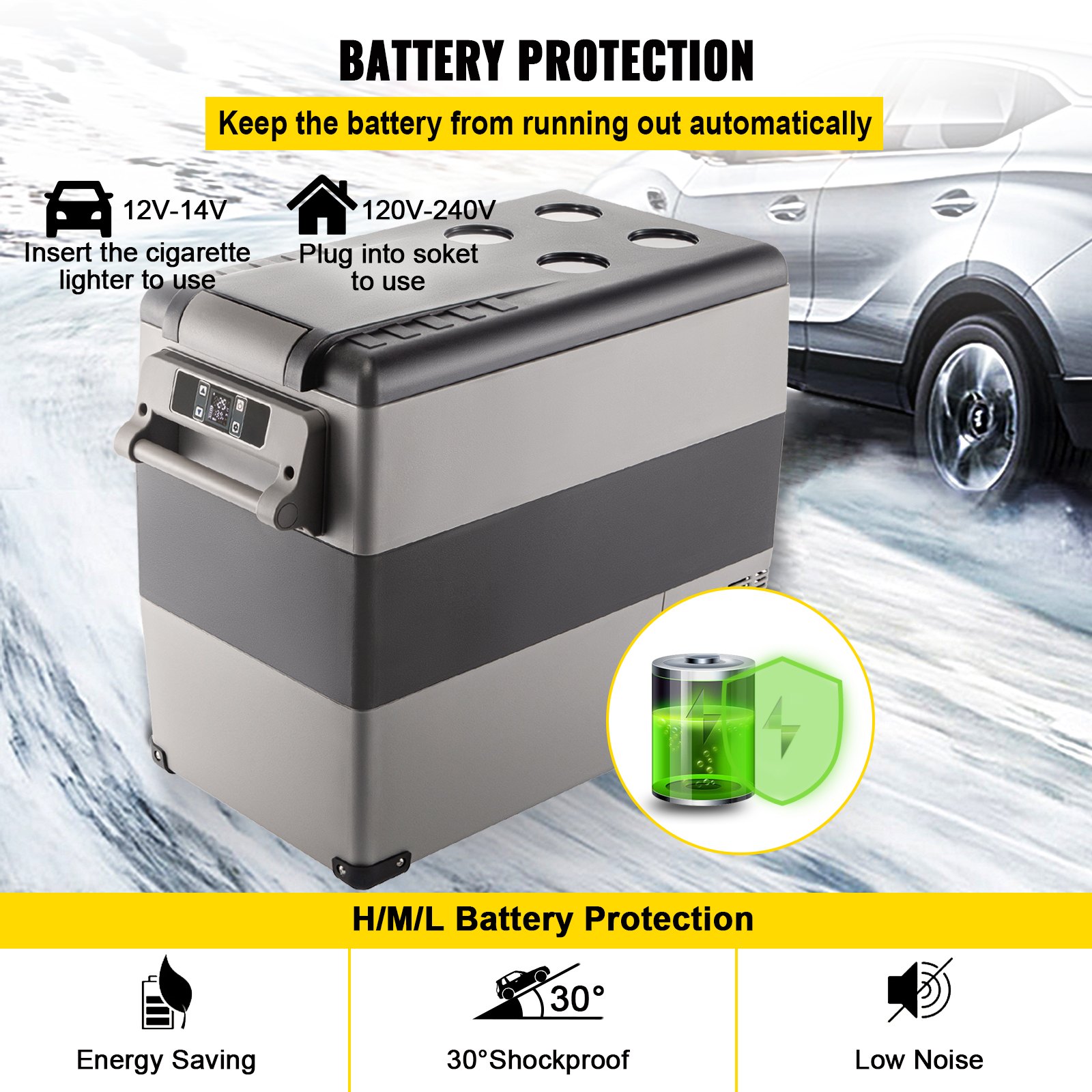 12 Volt Refrigerator, 58 Quart Car Refrigerator, Dual Zone Portable Refrigerator,RV Refrigerator with 12/24V DC and 110-240V AC, Freezer Fridge Cooler, for Car, RV, Camping and Home Use 12 Volt Refrigerator, 58 Quart Car Refrigerator, Dual Zone Portable Refrigerator,RV Refrigerator with 12/24V DC and 110-240V AC, Freezer Fridge Cooler, for Car, RV, Camping and Home Use