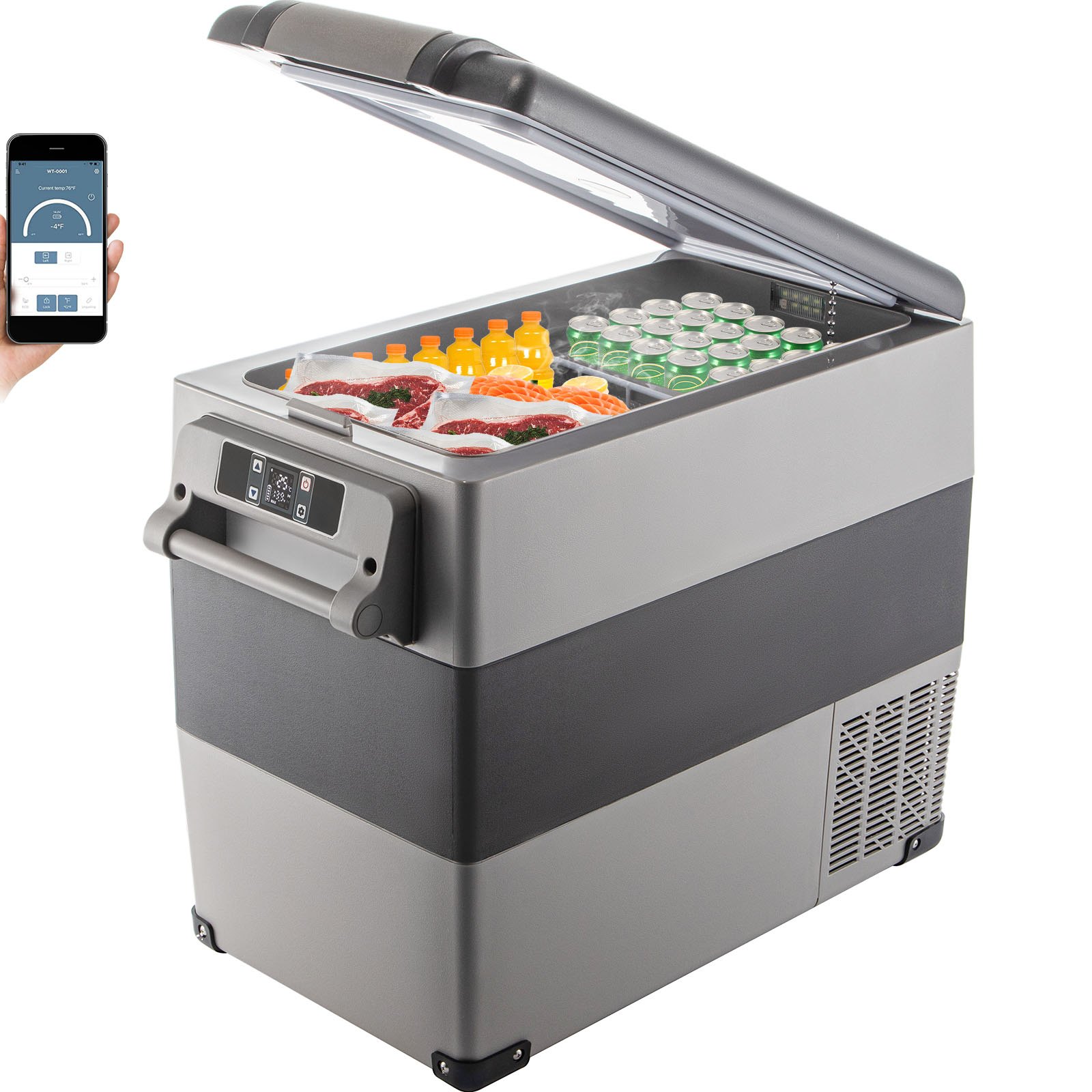 12 Volt Refrigerator, 58 Quart Car Refrigerator, Dual Zone Portable Refrigerator,RV Refrigerator with 12/24V DC and 110-240V AC, Freezer Fridge Cooler, for Car, RV, Camping and Home Use 12 Volt Refrigerator, 58 Quart Car Refrigerator, Dual Zone Portable Refrigerator,RV Refrigerator with 12/24V DC and 110-240V AC, Freezer Fridge Cooler, for Car, RV, Camping and Home Use