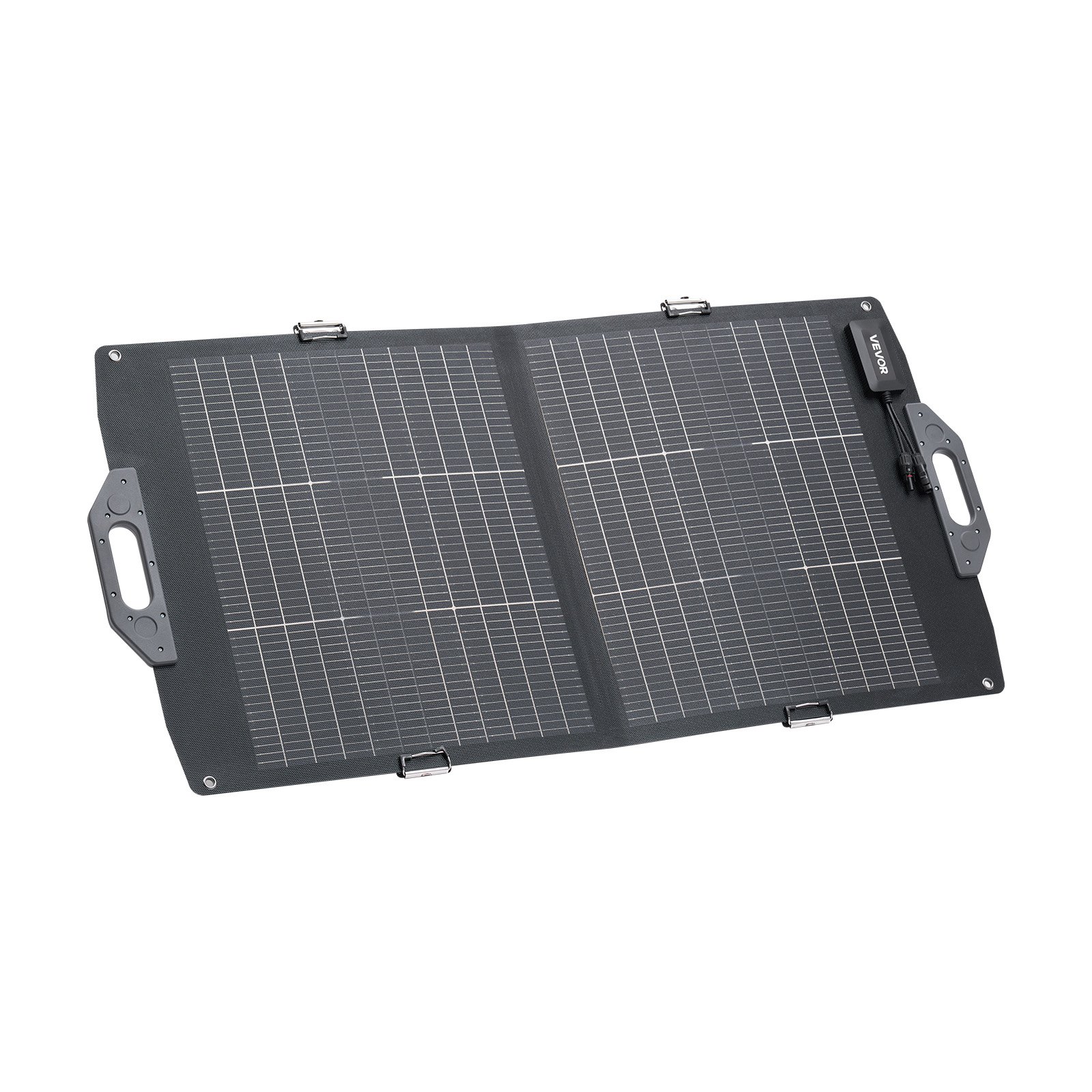 VEVOR 100W Bifacial Solar Panel, 16BB N-Type Foldable Monocrystalline Solar Panel Charger 24% Efficiency, Portable with MC4 Output, USB-A (QC3.0), Type-C & DC Ports for Power Stations Camping Hiking