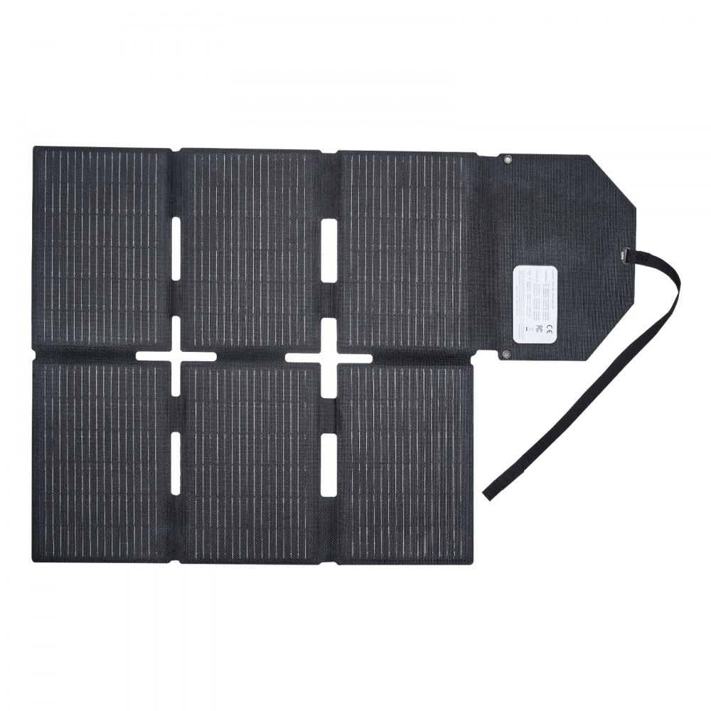 VEVOR 60W Foldable Solar Panel Charger, 16BB N-Type Monocrystalline Solar Panel 24% Efficiency, Lightweight Portable with MC4 Output, Type-C, USB-A & DC Ports for Power Stations Camping Hiking