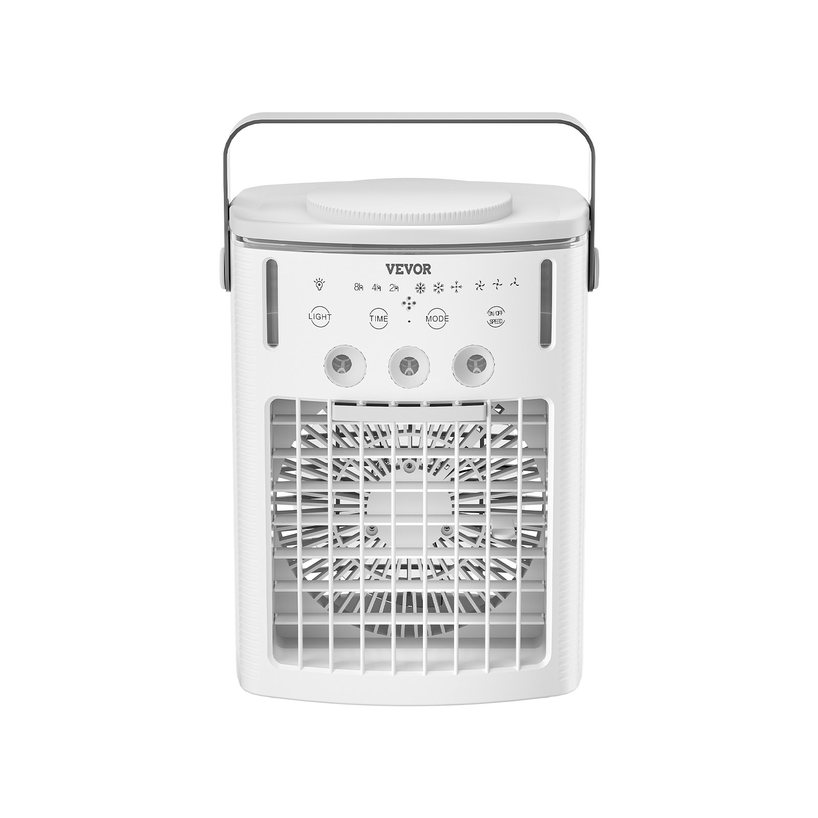 VEVOR Portable Air Conditioner, 4-in-1 Evaporative Air Cooler with Remote Control, 3-Speed Mini Air Conditioner with Timer, 3 Mist Levels, 1L Water Tank, 120° Oscillating Mini AC Fan for Desktop Home