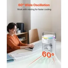 Portable Air Conditioner 4-in-1 Evaporative Air Cooler 3 Speeds 0.6L Water Tank
