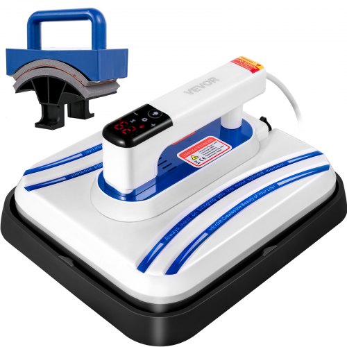 VEVOR Heat Press 12 x10 Easy Press 800W Blue Mini Press Portable Easy Mini Press Vibration Function Heat Press Machine DIY T-Shirt Hat, Caps with Sensitive Touch Screen Display & Double-Tube Heating