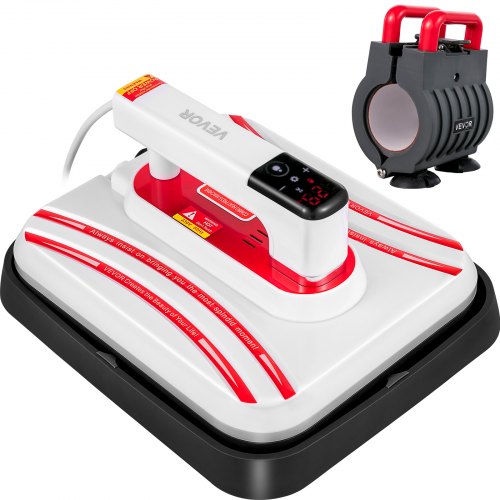Heat Press Easy Press 12x10 Inch Red Portable Heat Press For T-Shirts & Mugs
