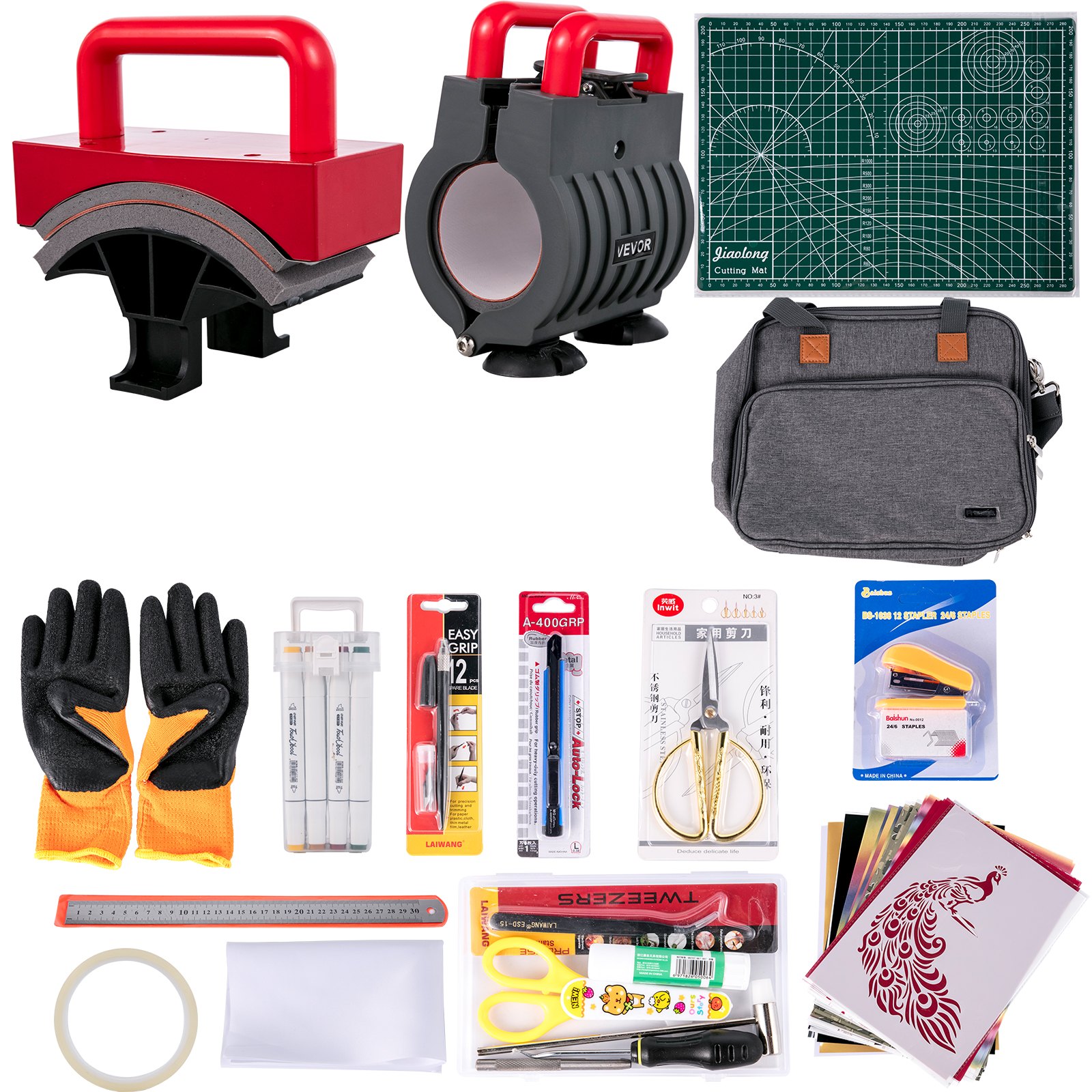 Heat Press Easy Press 12x10, Red Portable 4 In 1 Heat Press Machine for Mug, Cap