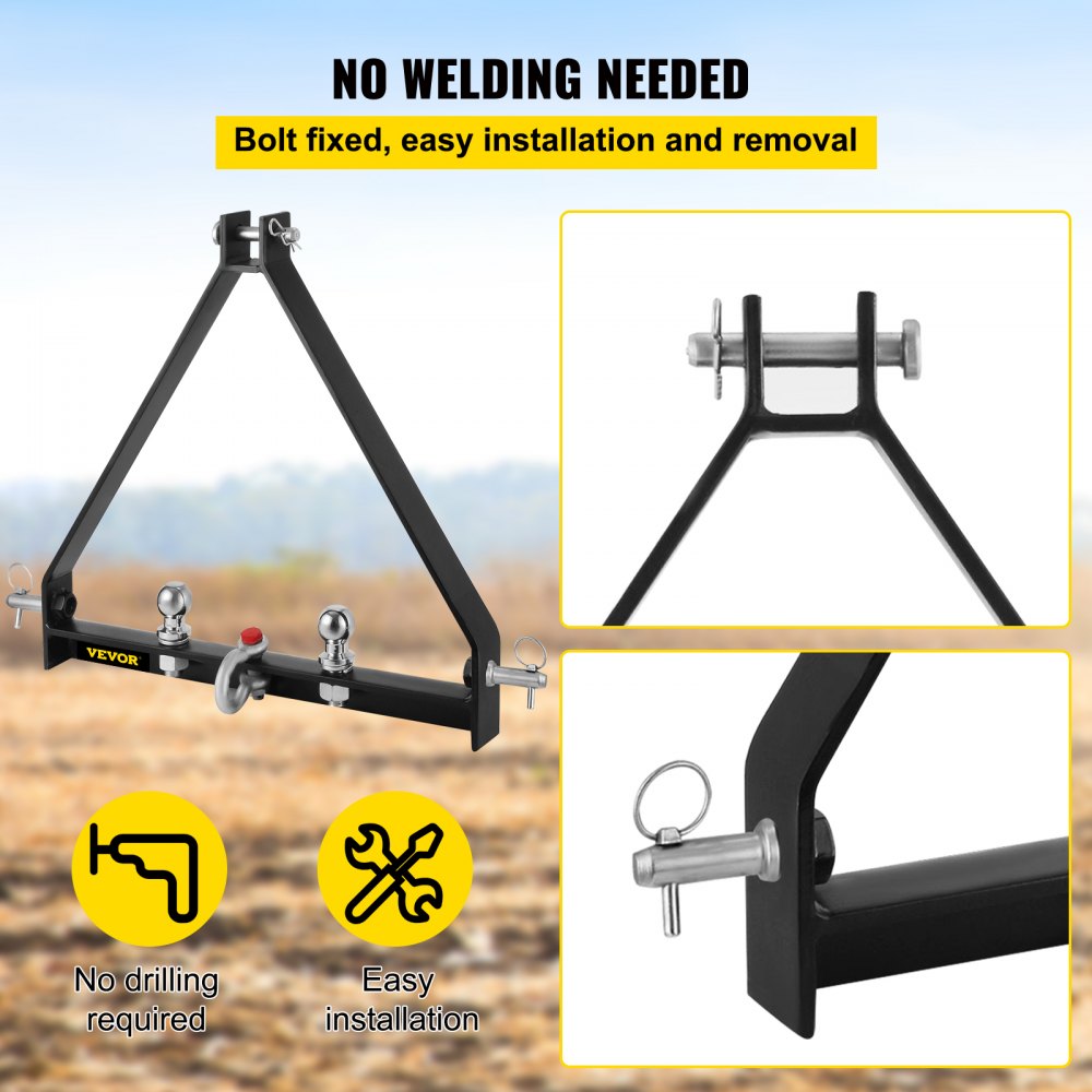 VEVOR 3 Point BX Trailer Hitch Drawbar Trailer Hitch Receiver 3 Point Trailer Receiver 1 Tractor Tow Hitch Drawbar