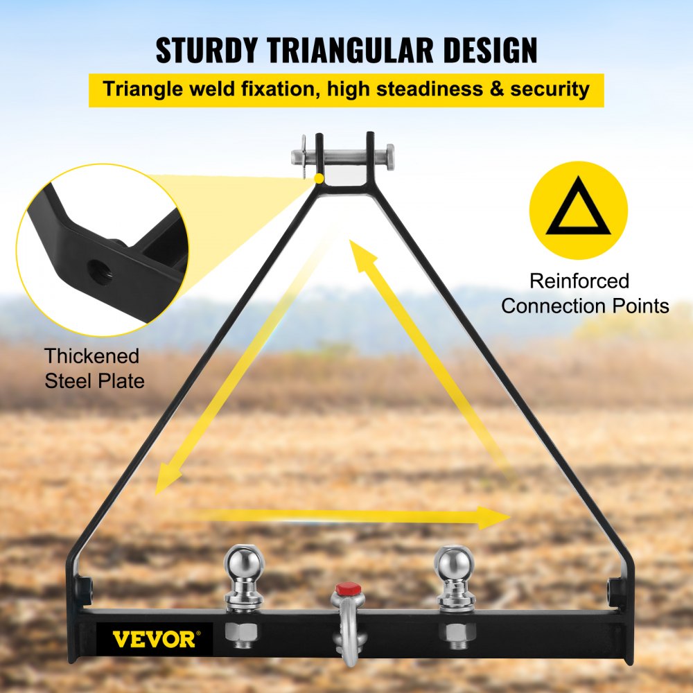 VEVOR 3 Point BX Trailer Hitch Drawbar Trailer Hitch Receiver 3 Point Trailer Receiver 1 Tractor Tow Hitch Drawbar