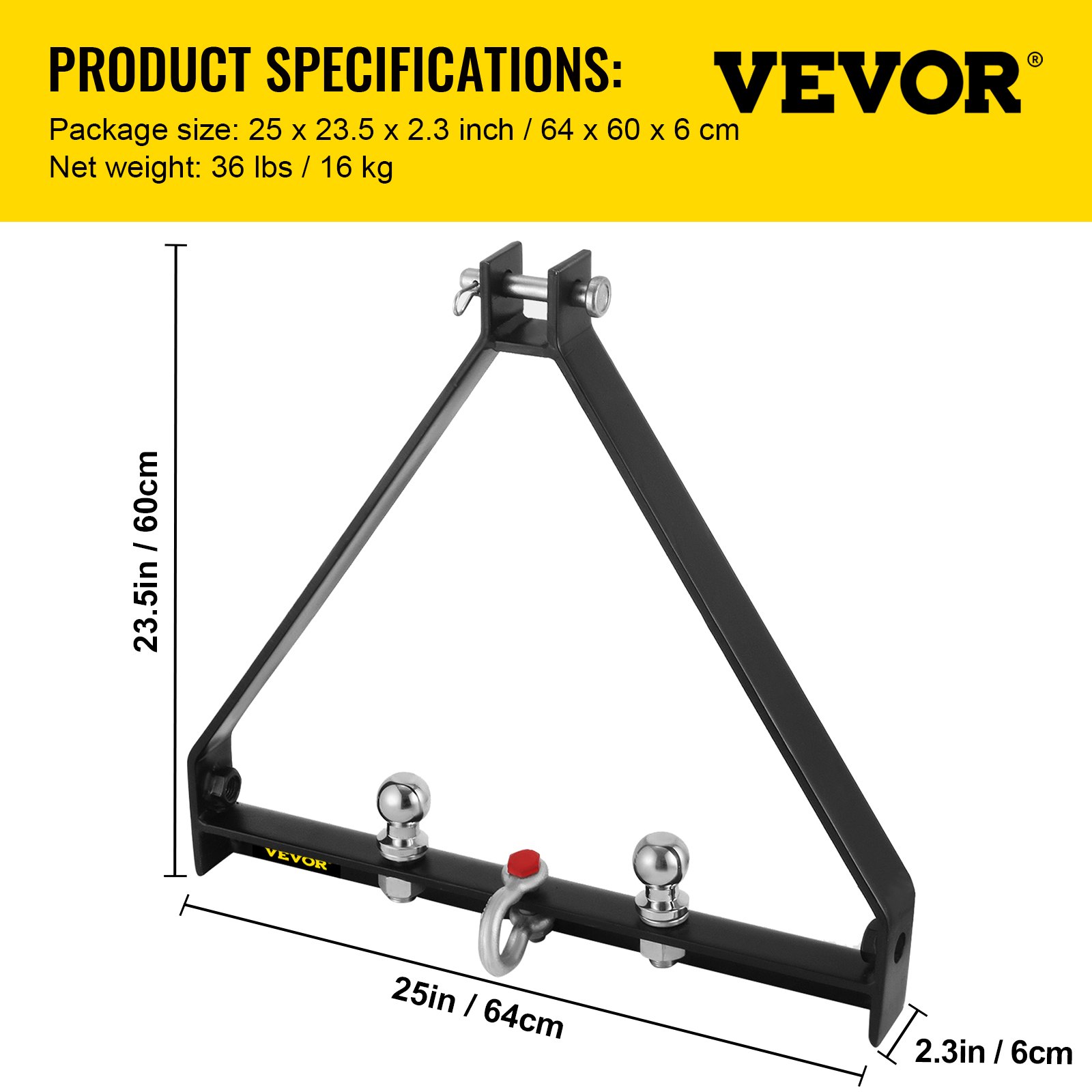 VEVOR 3 Point BX Trailer Hitch Drawbar Trailer Hitch Receiver 3 Point Trailer Receiver 1 Tractor Tow Hitch Drawbar