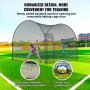 VEVOR Baseball Batting Cage, Softball and Baseball Batting Cage Net and Frame, 12x12x10ft Practice Portable Cage Net with Carry Bag, Heavy Duty Enclosed Pitching Cage, for Backyard Batting Hitting Training,365cm