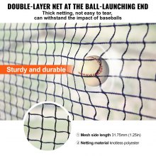 VEVOR Baseball Batting Cage, Softball and Baseball Batting Cage Net and Frame, 12x12x10ft Practice Portable Cage Net with Carry Bag, Heavy Duty Enclosed Pitching Cage, for Backyard Batting Hitting Training,365cm