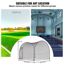 VEVOR Baseball Batting Cage, Softball and Baseball Batting Cage Net and Frame, 12x12x10ft Practice Portable Cage Net with Carry Bag, Heavy Duty Enclosed Pitching Cage, for Backyard Batting Hitting Training,365cm