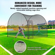 VEVOR Baseball Batting Cage, Softball και Baseball Batting Cage Net and Frame, Practice Portable Cage Net with Carry Bag, Heavy Duty Inclosed Pitching Cage, for Backyard Batting Hitting Training, 12FT