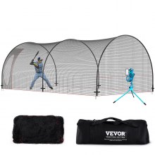 VEVOR 22FT Softball Baseball Cage Net and Frame Heavy Duty Pitching Batting Cage