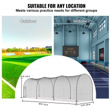 VEVOR 40FT Softball Baseball Cage Net and Frame Heavy Duty Pitching Batting Cage