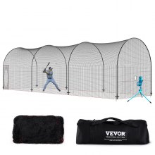 VEVOR Cușcă de bataie pentru baseball, plasă și cadru pentru cușcă pentru bataie pentru softball și baseball, plasă portabilă pentru cușcă cu geantă de transport, cușcă de lansare închisă rezistentă, pentru antrenamentul de lovire la bataie în curte, 40FT