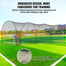 VEVOR Baseball Batting Cage, Softball and Baseball Batting Cage Net and Frame, Practice Portable Cage Net with Carry Bag, Heavy Duty Enclosed Pitching Cage, for Backyard Batting Hitting Training, 40FT