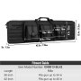 VEVOR Rifle Bag, 42 inch Tactical Double Long Gun Bag, Soft Rifle Case with Lockable Zipper, Portable Handle & Shoulder Strap, 3 Large Storage Pockets Rifle Case for Two 40" Rifles & 2 Pistols, Black